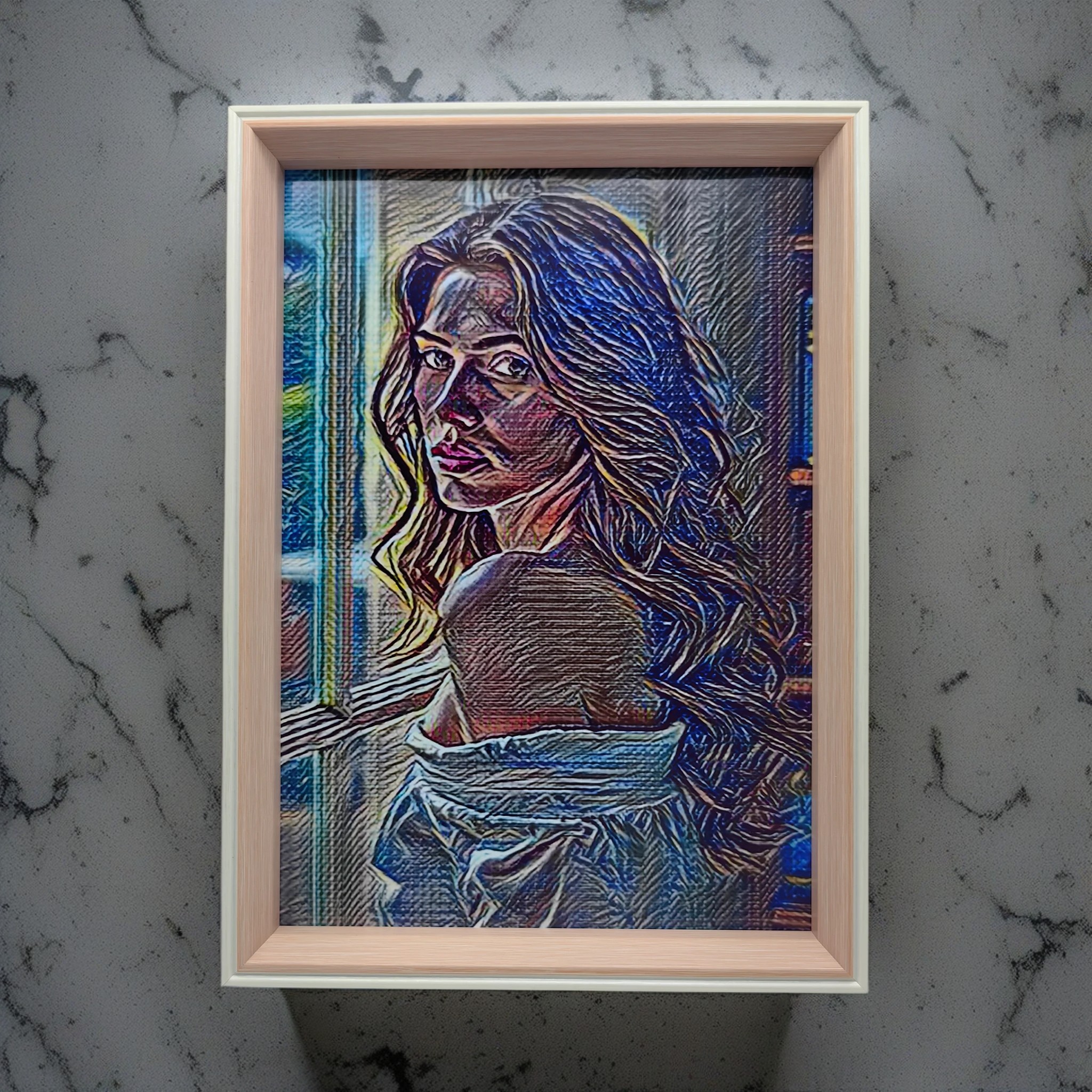 A4 vertical white&pink frame I Art & Personalized - Image 3